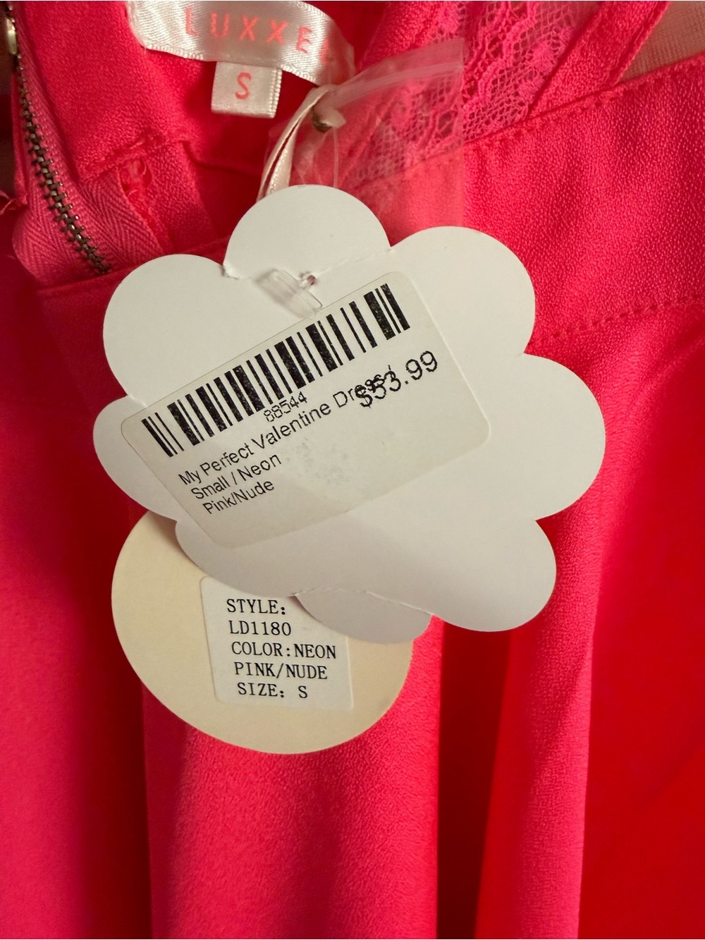 Luxxel My Perfect Valentine Dress in Hot Pink and Nude - Picture 6 of 10
